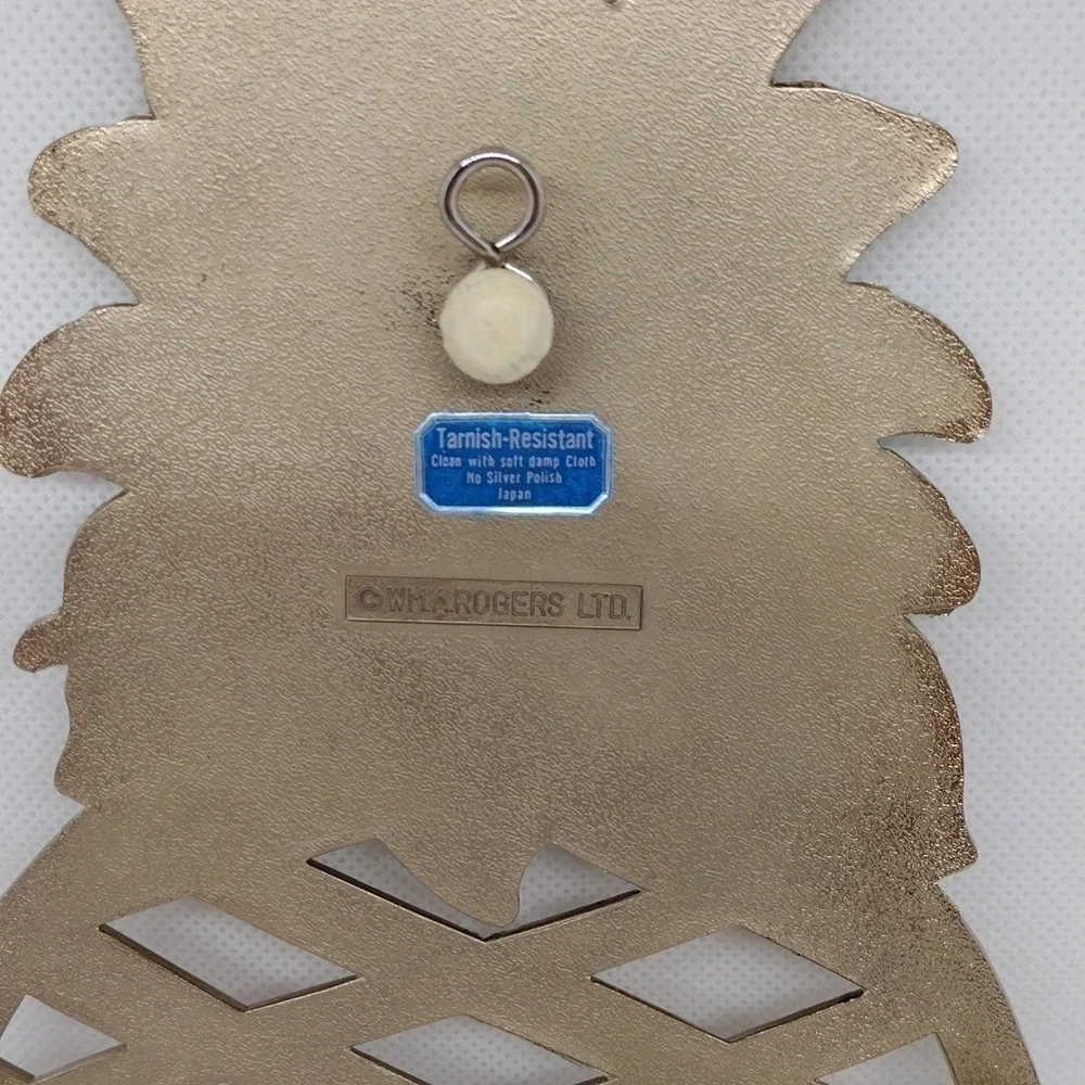 Vintage Wm. A. Rogers‎ Oneida Bronze/Enamel Plate Pineapple Trivet